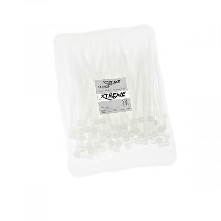 Set 100 bride zimtate din nailon, 3.5x100mm, cu autoblocare, tip colier, Xtreme 06721, pentru fixare si legare, albe [4]