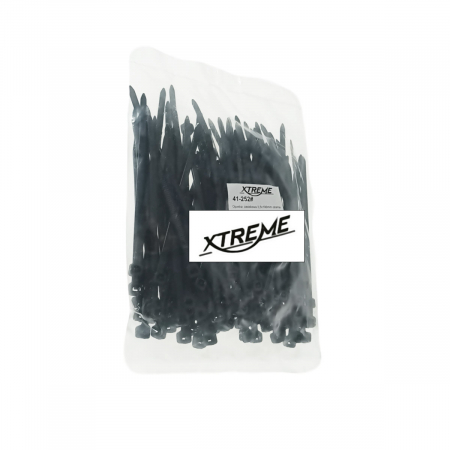 Set 100 bride zimtate din nailon, 3.5x100mm, cu autoblocare, tip colier, Xtreme 07153, pentru fixare si legare, negre [4]
