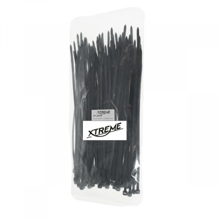 Set 100 bride zimtate din nailon, 3.5x200mm, cu autoblocare, tip colier, Xtreme 07157, pentru fixare si legare, negre [4]