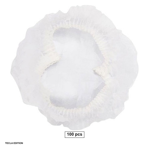 Bricolaj - Set 100 capeline de unica folosinta din plastic subtire si impermeabil, pentru protectia parului, marime universala