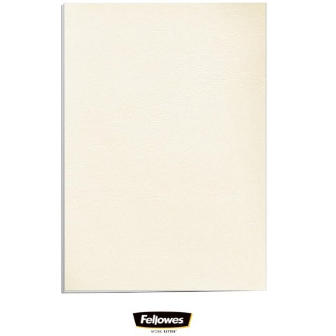 Set 100 coperti carton A4 crem, Fellowes, plastifiate cu polipropilena, 250 g/mp, pentru legare termica sau inele [1]