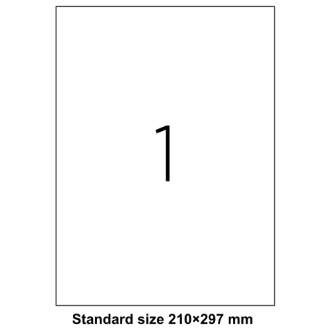 Set 100 etichete autoadezive 210 x 297 mm, albe, colturi drepte, 100 coli format A4, Tanex TW-2000, o eticheta pe coala, pentru imprimante laser si inkjet [1]