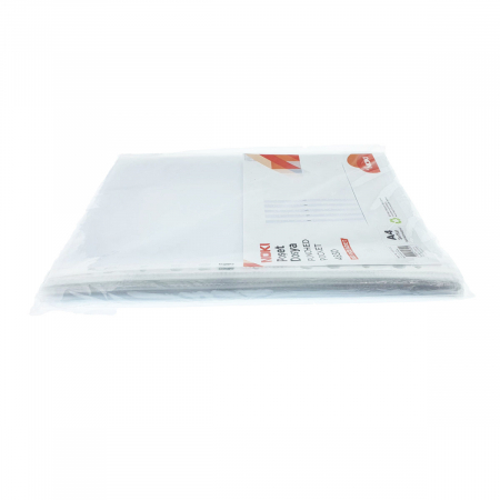 Set 100 folii de protectie A4 cu deschidere superioara, 40 microni, Noki 12320, suprafata orange peel [2]