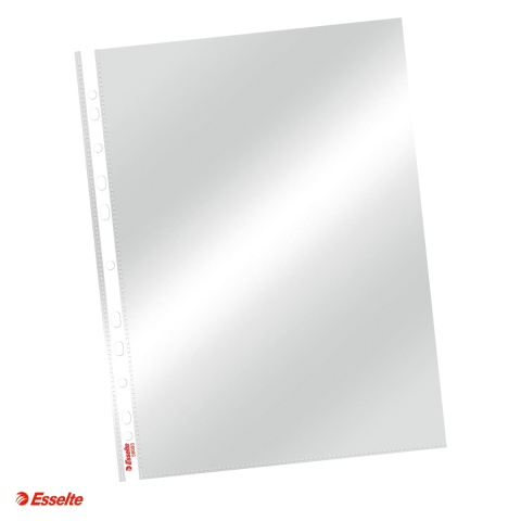 Folii de protectie - Set 100 folii de protectie Esselte, PP, A4, 105 microni, cristal, pentru arhivare, incolor