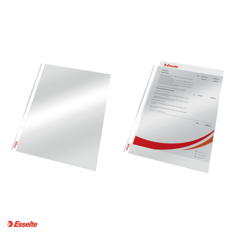 Set 100 folii de protectie Esselte, PP, A4, 75 microni, cristal, pentru arhivare, incolor [3]