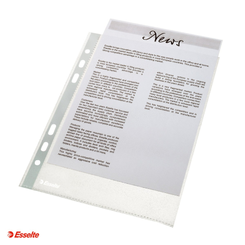 Set 100 folii de protectie Esselte, PP, A5, 43 microni, standard, pentru arhivare, incolor [3]