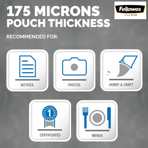 Set 100 folii laminare Fellowes, format A4, 175 microni, finisaj lucios, pachet 100 bucati, pentru protectie premium si utilizare intensiva [2]