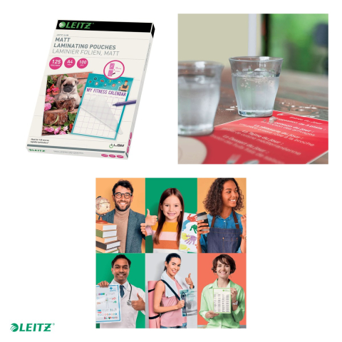 Set 100 folii laminare Leitz, la cald, mata, A4, 125 microni, incolor [3]