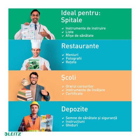 Set 100 folii laminare Leitz UDT, la cald, A4, 250 microni, incolor [5]