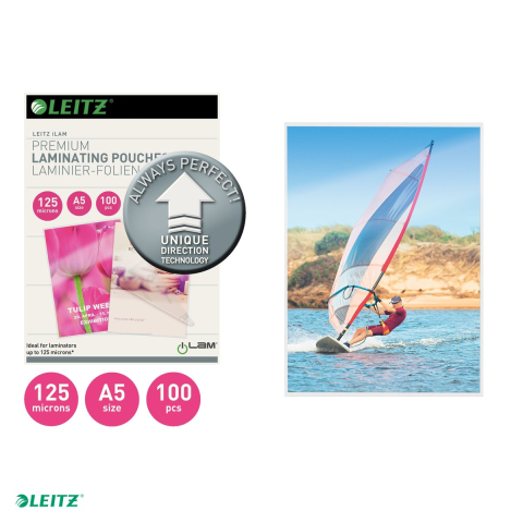 Set 100 folii laminare Leitz UDT, la cald, A5, 125 microni, incolor [3]