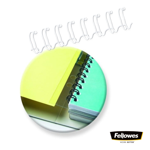 Set 100 inele metalice 12 mm alb, Fellowes, pentru legare cu spirala metalica, capacitate 100 coli [2]