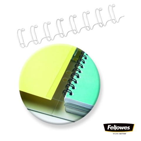 Set 100 inele metalice 6 mm alb, Fellowes, pentru legare cu spirala metalica, capacitate 35 coli [2]