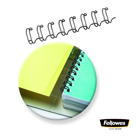 Set 100 inele metalice 6 mm negru, Fellowes, pentru legare cu spirala metalica, capacitate 35 coli [2]
