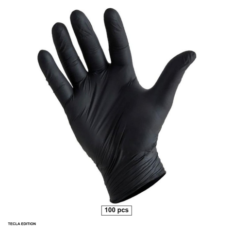 Bricolaj - Set 100 manusi din nitril fara pudra si fara latex, protectie la murdarie, chimicale usoare si microorganisme, marime L, negre