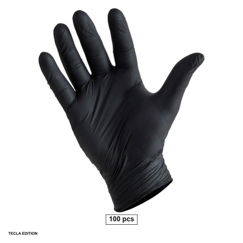 Bricolaj - Set 100 manusi din nitril fara pudra si fara latex, protectie la murdarie, chimicale usoare si microorganisme, marime S, negre