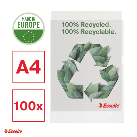 Set 100 mape de protectie Esselte Recycled, PP, A4, 100 microni, standard, pentru transport [4]
