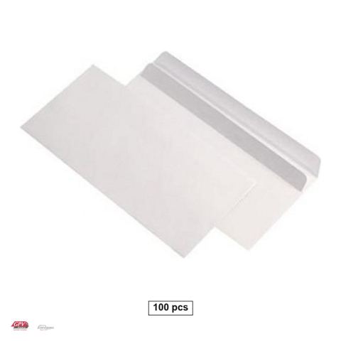Hartie - Set 100 plicuri DL GPV, 110x220 mm, hartie alba 80 g/mp, autoadezive