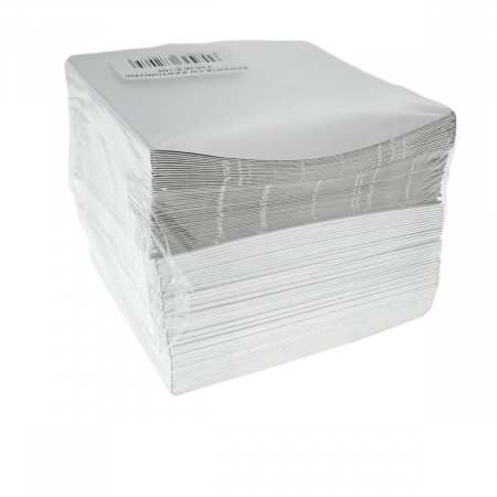Plic CD hartie - Set 100 plicuri protectie CD/DVD/Blu-Ray, din carton, personalizabile, fara clapeta, Omega 67207, albe