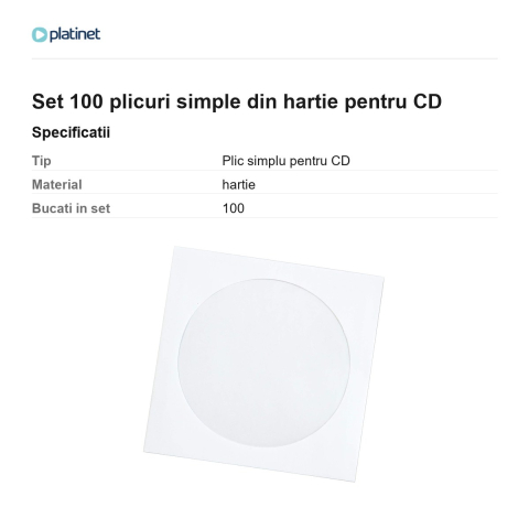 Set 100 plicuri simple din hartie pentru CD [2]