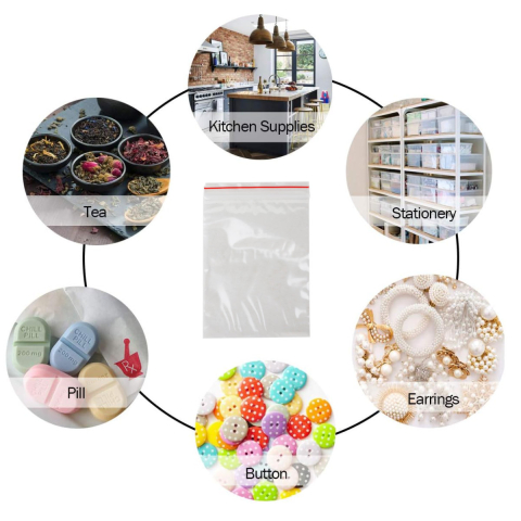 Set 100 Pungi cu Inchidere Zip, 200 x 265 mm, Grosime 40 Microni, din Material Plastic de Calitate Alimentara, pentru Depozitare Extra-Large si Organizare Industriala Usoara [3]