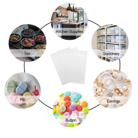 Set 100 Pungi cu Inchidere Zip, 250 x 350 mm, Grosime 40 Microni, din Polietilena Rezistenta, Reutilizabile pentru Depozitare Profesionala, Industriale Usoare si Organizare Voluminoasa [2]