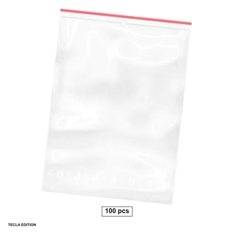 Bricolaj - Set 100 pungi cu inchidere zip din polietilena, 200 x 300 mm, grosime 40 microni, reutilizabile