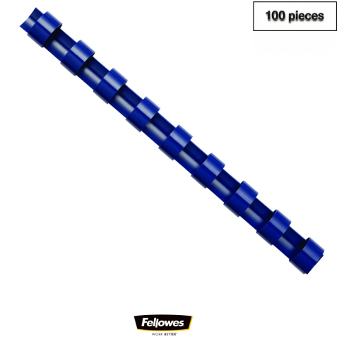 Sisteme de indosariat - Set 100 spire inele plastic 8 mm albastru pentru legat documente A4 pana la 40 coli ambalaj economic Fellowes