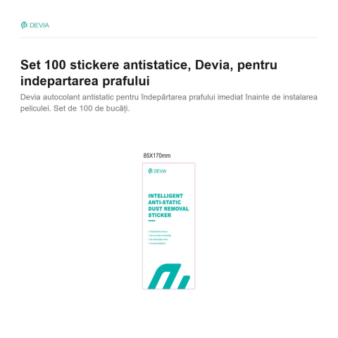 Set 100 stickere antistatice, Devia, pentru indepartarea prafului [1]