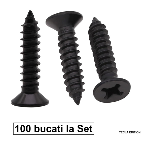 Materiale constructii - Set 100 Suruburi Autofiletante pentru Gips-Carton, 3.5 x 25 mm, Profile Metalice si Lemn, Otel Fosfatat, Filet Fin