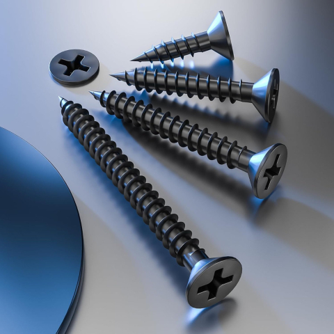 Set 100 Suruburi Autofiletante pentru Gips-Carton, 3.5 x 25 mm, Profile Metalice si Lemn, Otel Fosfatat, Filet Fin [4]