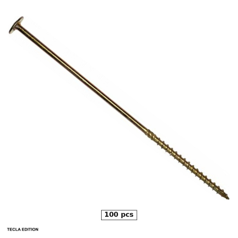Suruburi, dibluri si accesorii prindere - Set 100 suruburi pentru dulgherie cap plat, 6x160 mm, amprenta TX30, amprenta torx nu lasa surubelnita sa scape din cap la strangere