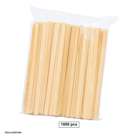 Vesela unica folosinta - Set 1000 paletine din lemn pentru amestecarea bauturilor, biodegradabile, de unica folosinta, 14 cm x 5 mm, natur