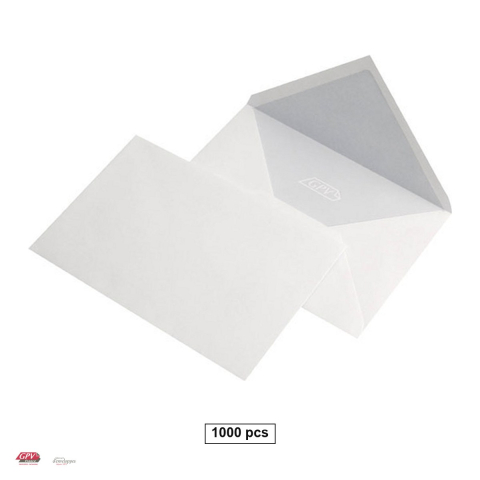 Plicuri gumate - Set 1000 plicuri C6 GPV, 114x162 mm, hartie alba 70 g/mp, gumate, clapa in V, in cutie