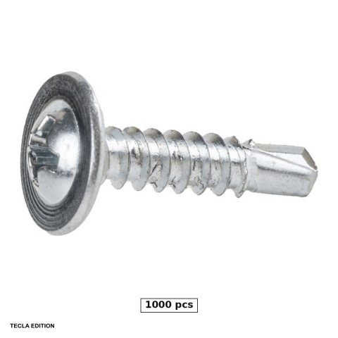 Suruburi, dibluri si accesorii prindere - Set 1000 suruburi autoforante cap plat, 4.2x25 mm, amprenta PH2, zincate alb, prind tabla pe suport metalic fara sa fie nevoie de gaura data in prealabil