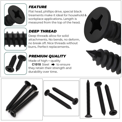 Set 1000 Suruburi Universale pentru Rigips, 3.5 x 45 mm, Autofiletante, pentru Profile Metalice si Structura Lemn, Cap Inecat, Otel Fosfatat [3]