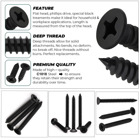 Set 1000 Suruburi Universale pentru Rigips, 3.5 x 55 mm, Lungime Extra, Autofiletante, pentru Profile Metalice si Structura Lemn, Cap Inecat, Otel Fosfatat [3]