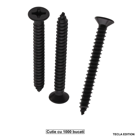 Pentru structura metalica ( profiluri ) - Set 1000 Suruburi Universale pentru Rigips, Dimensiuni Extra, 4.2x90 mm, Autofiletante, pentru Aplicatii Extreme, Cap Inecat, Otel Fosfatat