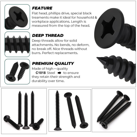 Set 1000 Suruburi Universale pentru Rigips, Dimensiuni Extreme 4.8x120 mm, Autofiletante, pentru Aplicatii Structurale Speciale, Cap Inecat, Otel Fosfatat [3]