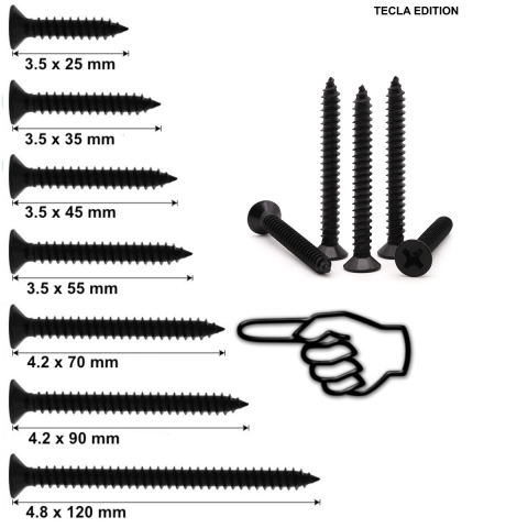 Set 1000 Suruburi Universale pentru Rigips, Dimensiuni Mari, 4.2x70 mm, Autofiletante, pentru Aplicatii Speciale, Cap Inecat, Otel Fosfatat [2]