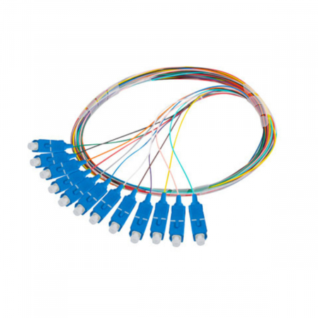 Adaptoare priza retea - Set 12 adaptoare retea fibra optica coada/Pigtail cu conector SC/UPC, Lanberg 43345, 2m lungime, Easy Strip SM G657A1, multicolor