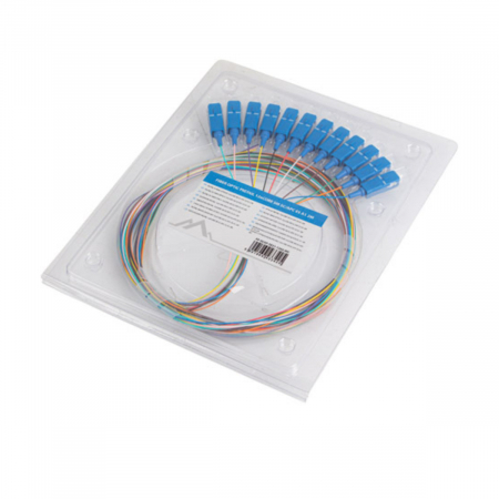 Set 12 adaptoare retea fibra optica coada/Pigtail cu conector SC/UPC, Lanberg 43345, 2m lungime, Easy Strip SM G657A1, multicolor [2]