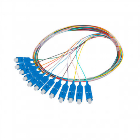 Adaptoare priza retea - Set 12 adaptoare retea fibra optica coada/Pigtail cu conector SC/UPC, Lanberg 43346, 2m lungime, Semi Tight SM G657A1, multicolor
