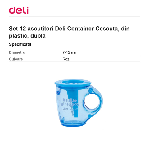 Set 12 ascutitori Deli Container Cescuta, din plastic, dubla [2]