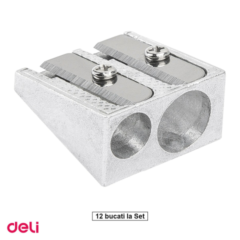 Set 12 ascutitori Deli, din metal, dubla [0]
