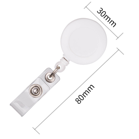 Set 12 Bucati Dispozitiv cu Snur Retractabil extensibil 80 cm, Alb - Bratara Retractabila pentru Carduri, Badge-uri si Acces [1]