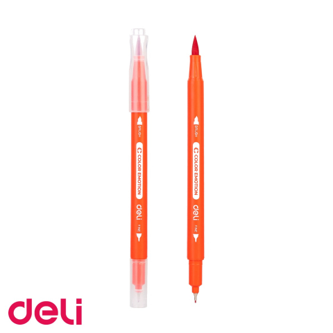 Set 12 carioci cu varf dublu Deli, varf subtire si pensula, pentru desen si colorat [3]