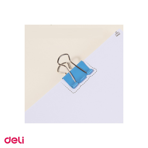 Set 12 clipsuri pentru hartie Deli din metal, 25 mm, in cutie de carton, colorate [4]