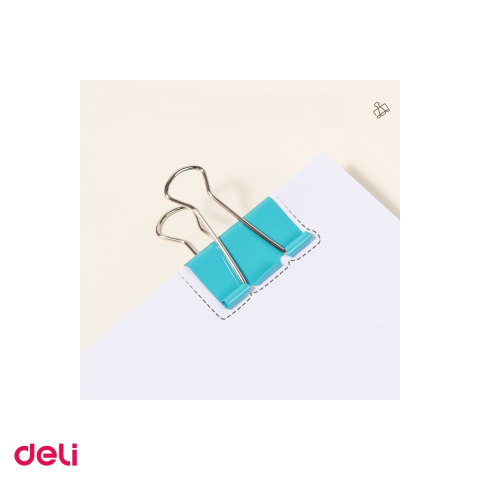 Set 12 clipsuri pentru hartie Deli din metal, 41 mm, in cutie de carton, colorate [4]