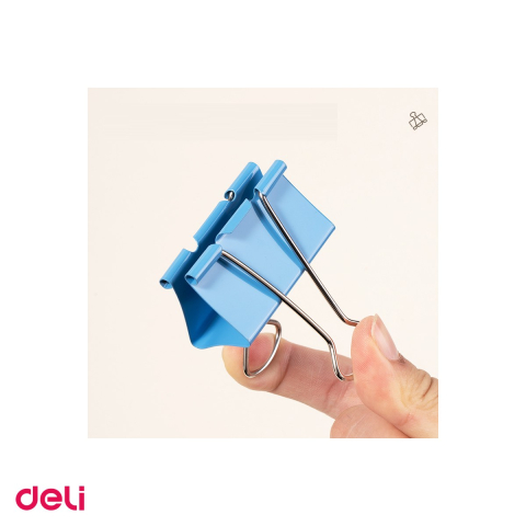 Set 12 clipsuri pentru hartie Deli din metal, 51 mm, in cutie de carton, colorate [4]