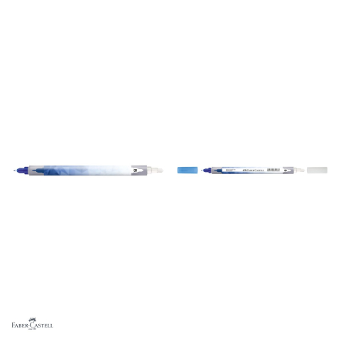 Set 12 corectoare de cerneala Faber-Castell Scribolino, varf gros B, sterge cerneala albastru regal, cu varf fin de rescriere [3]